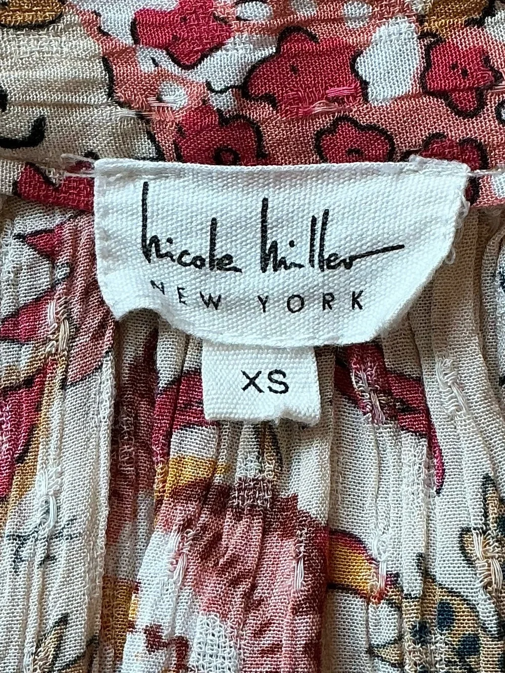 Nicole Miller floral paisley boho peasant blouse EUC - size XS